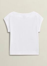 Alycia Cotton Slub T-Shirt, White, hi-res