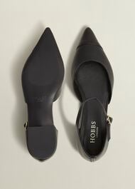 Seren Leather Flats, Black, hi-res