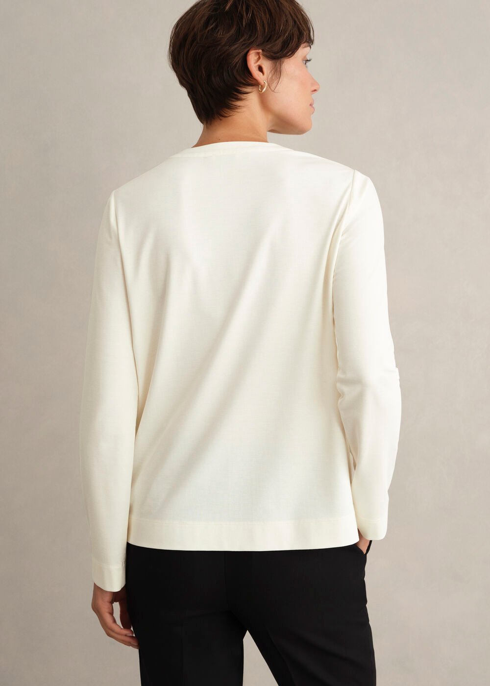 Janey Ponte Tunic Top, Ivory, hi-res