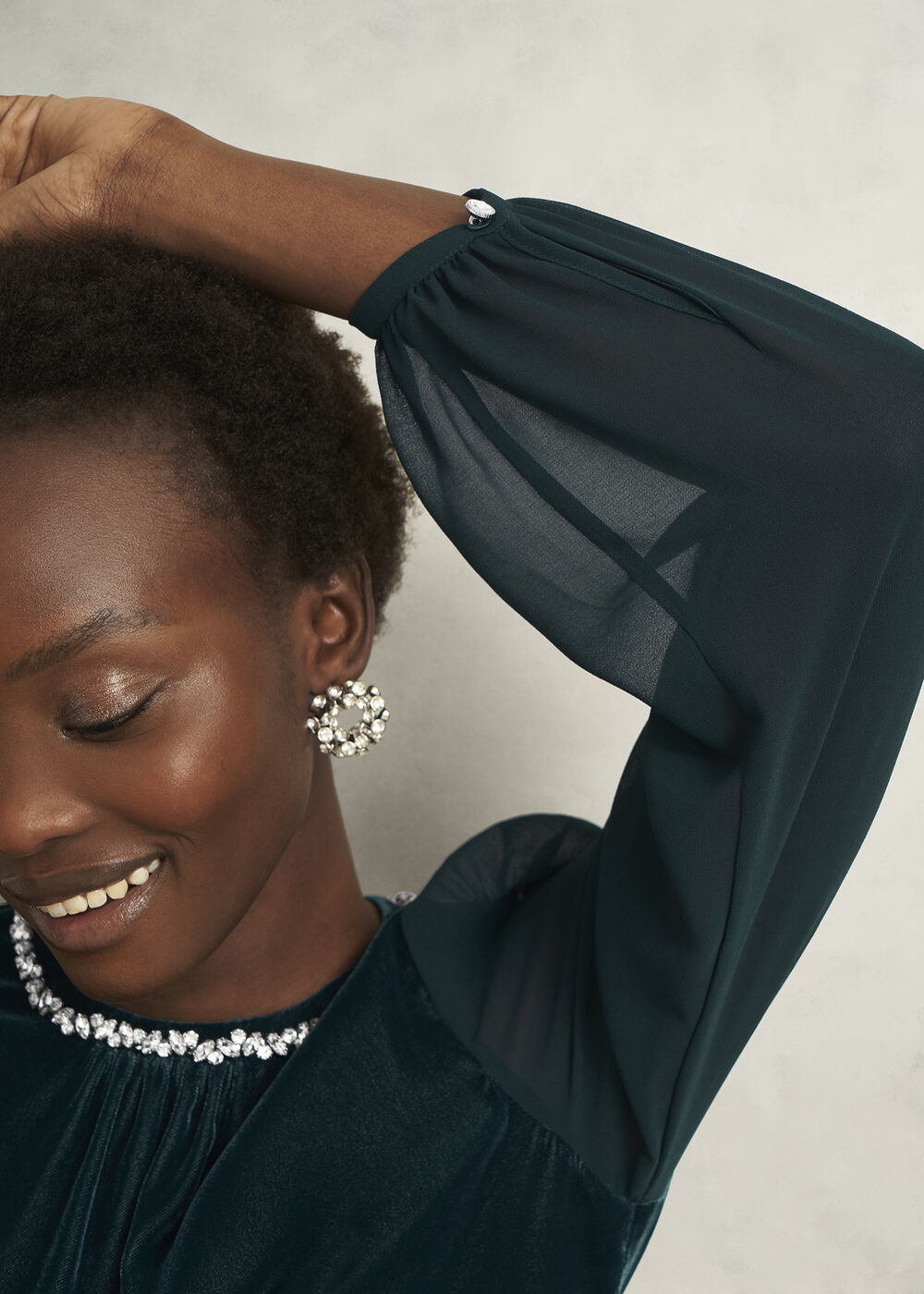 Tallulah Velvet Top, Evergreen, hi-res