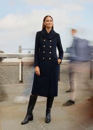 Larna Wool Coat, Navy, hi-res