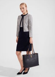 Petite Laurie Jacket With Cotton, Navy Ivory, hi-res