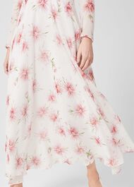 Rosabella Silk Floral Midi Dress, Ivory Multi, hi-res