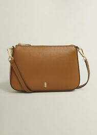 Briella Leather Crossbody Bag, Tan, hi-res