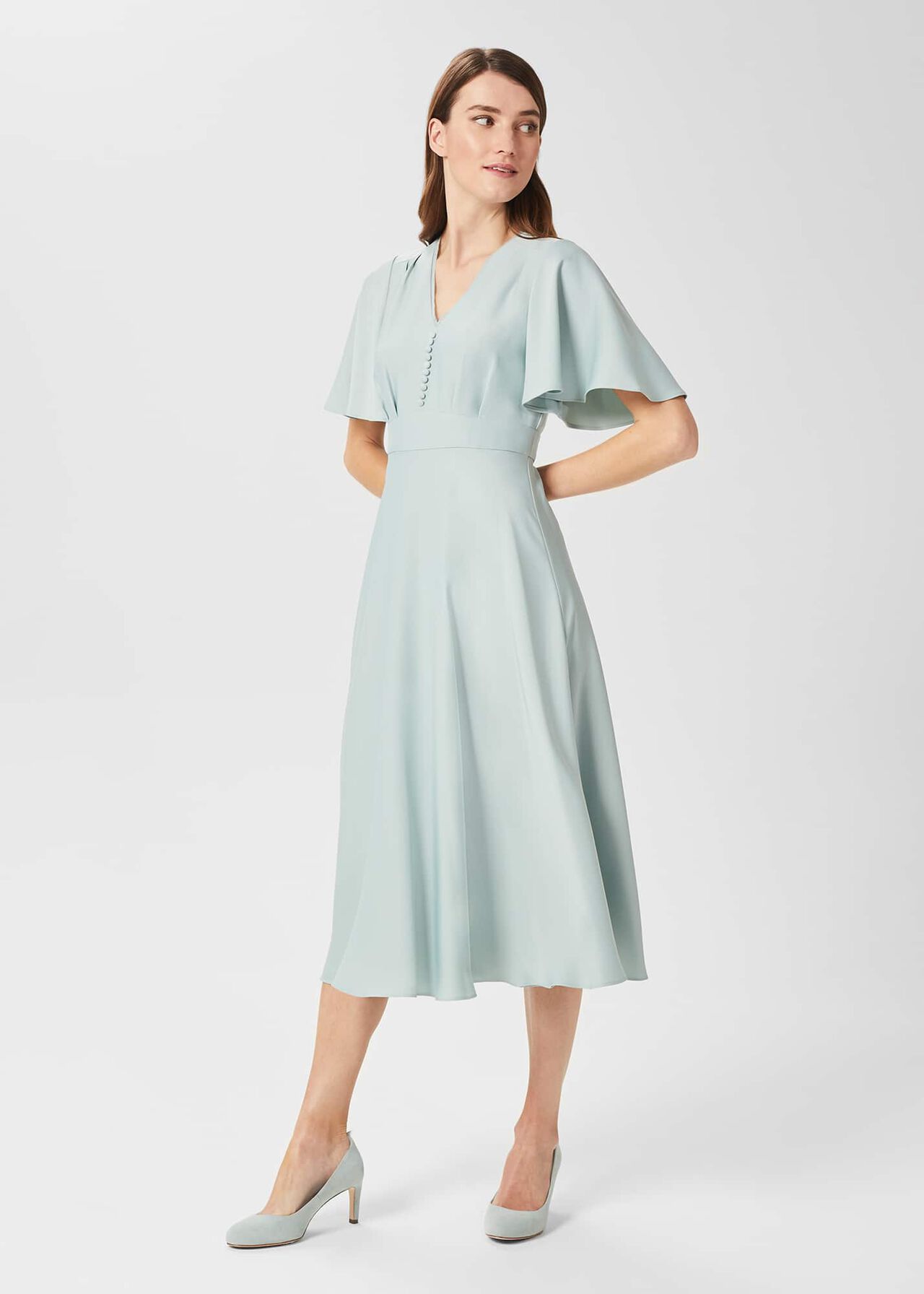 Kristen Satin Fit And Flare Dress | Hobbs US