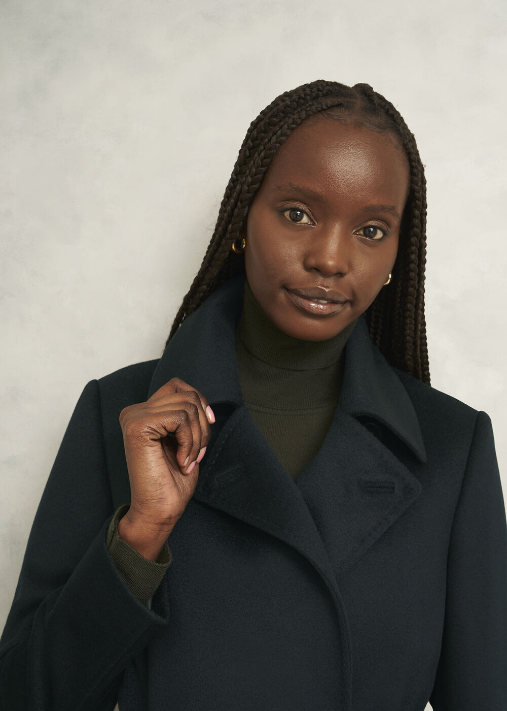 Petite Livia Wool Coat, Dark Green, hi-res