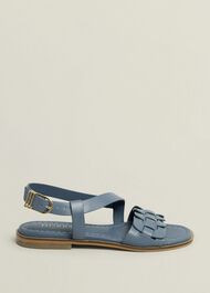 Vera Leather Sandals, Cornflower Blue, hi-res