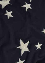 Arnelle Wool Blend Star Print Knitted Sweater, Navy Silver, hi-res