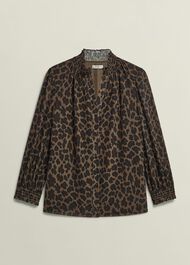 Tatiana Blouse, Camel Multi, hi-res