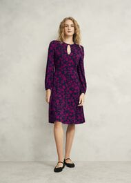 Petite Grace Jersey Dress, Navy Pink, hi-res