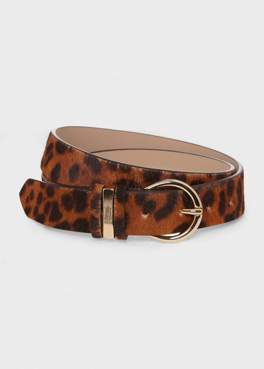Eugenie Leather Belt , Leopard, hi-res