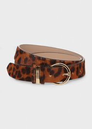 Eugenie Leather Belt , Leopard, hi-res