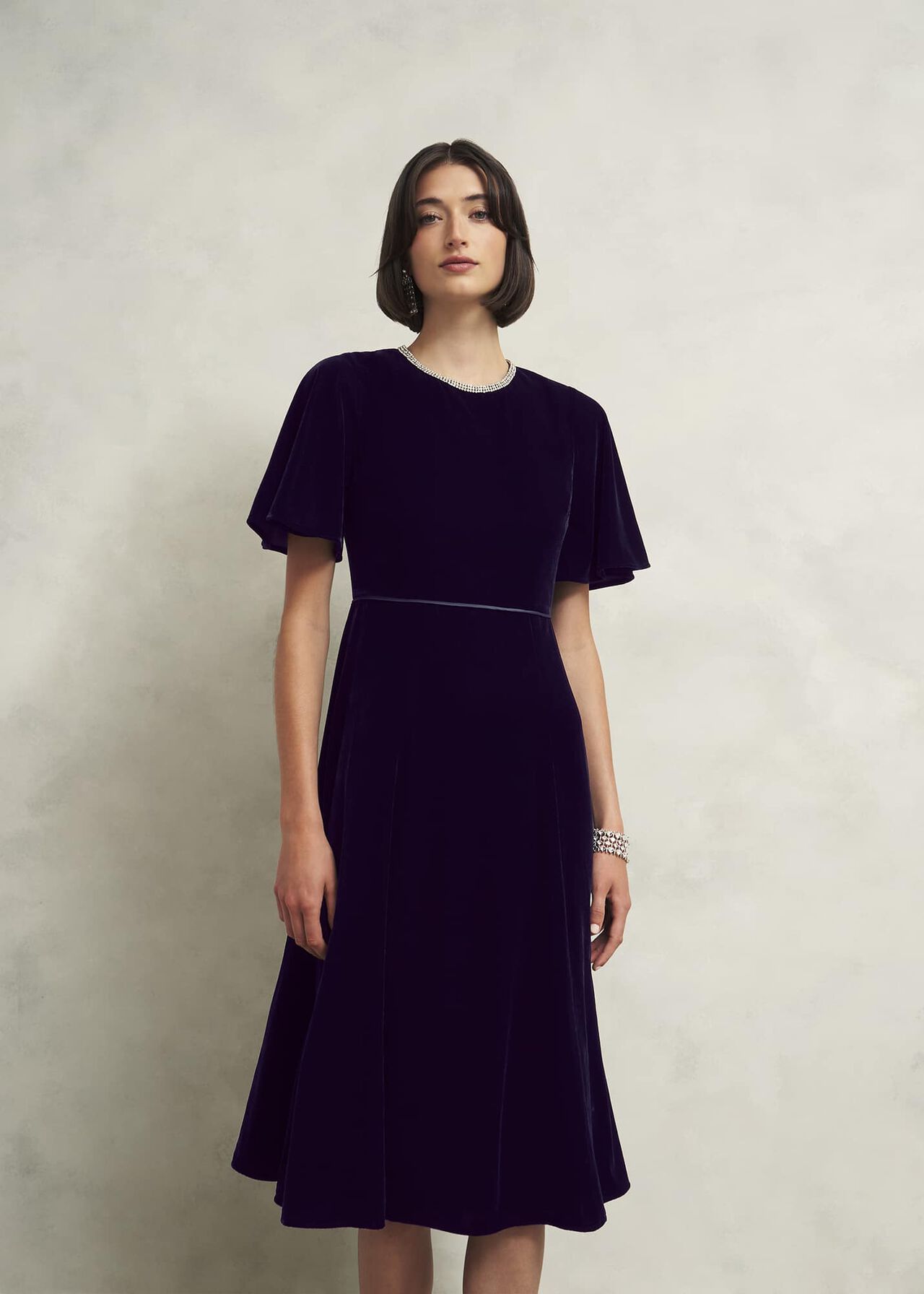 Catalina Velvet Dress, Midnight Navy, hi-res