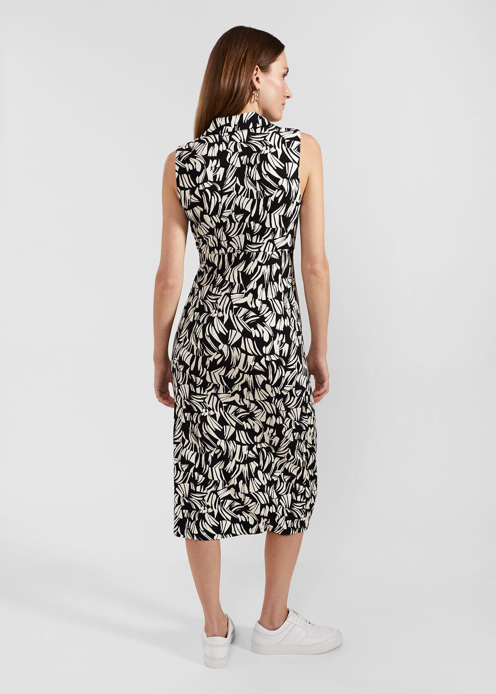 Clarissa Jersey Dress, Black Cream, hi-res