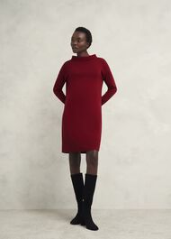 Audrey Knitted Dress, Rhubarb Red, hi-res