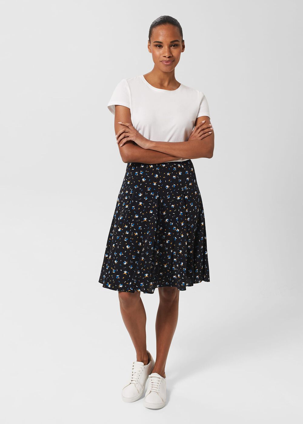 Inez Skirt, Navy Multi, hi-res