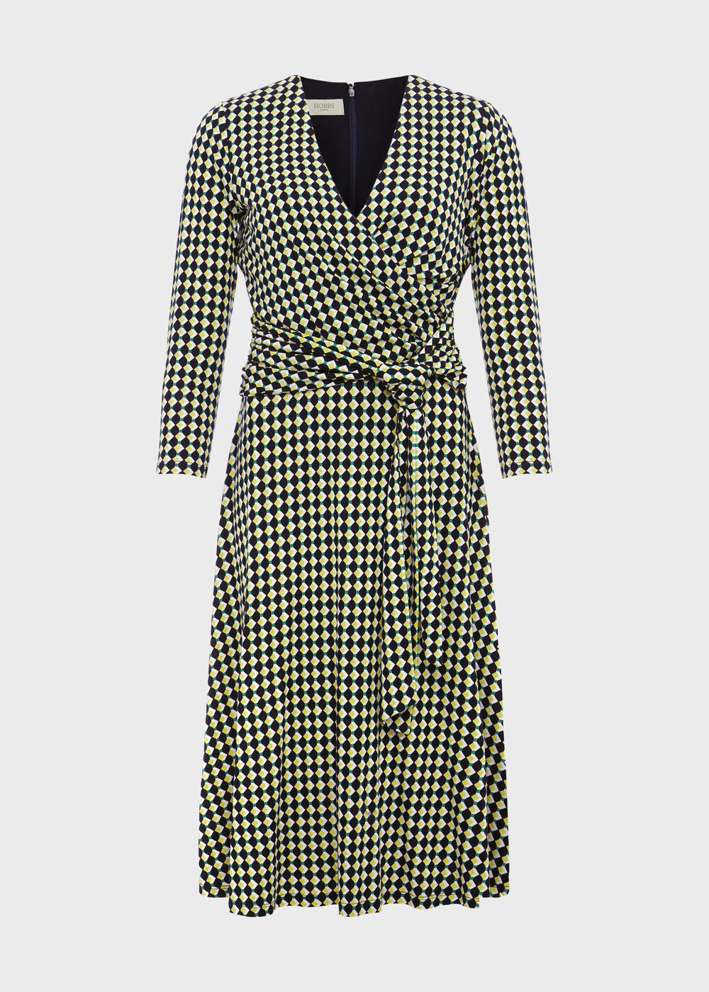 Dina Wrap Jersey Dress, Navy Multi, hi-res