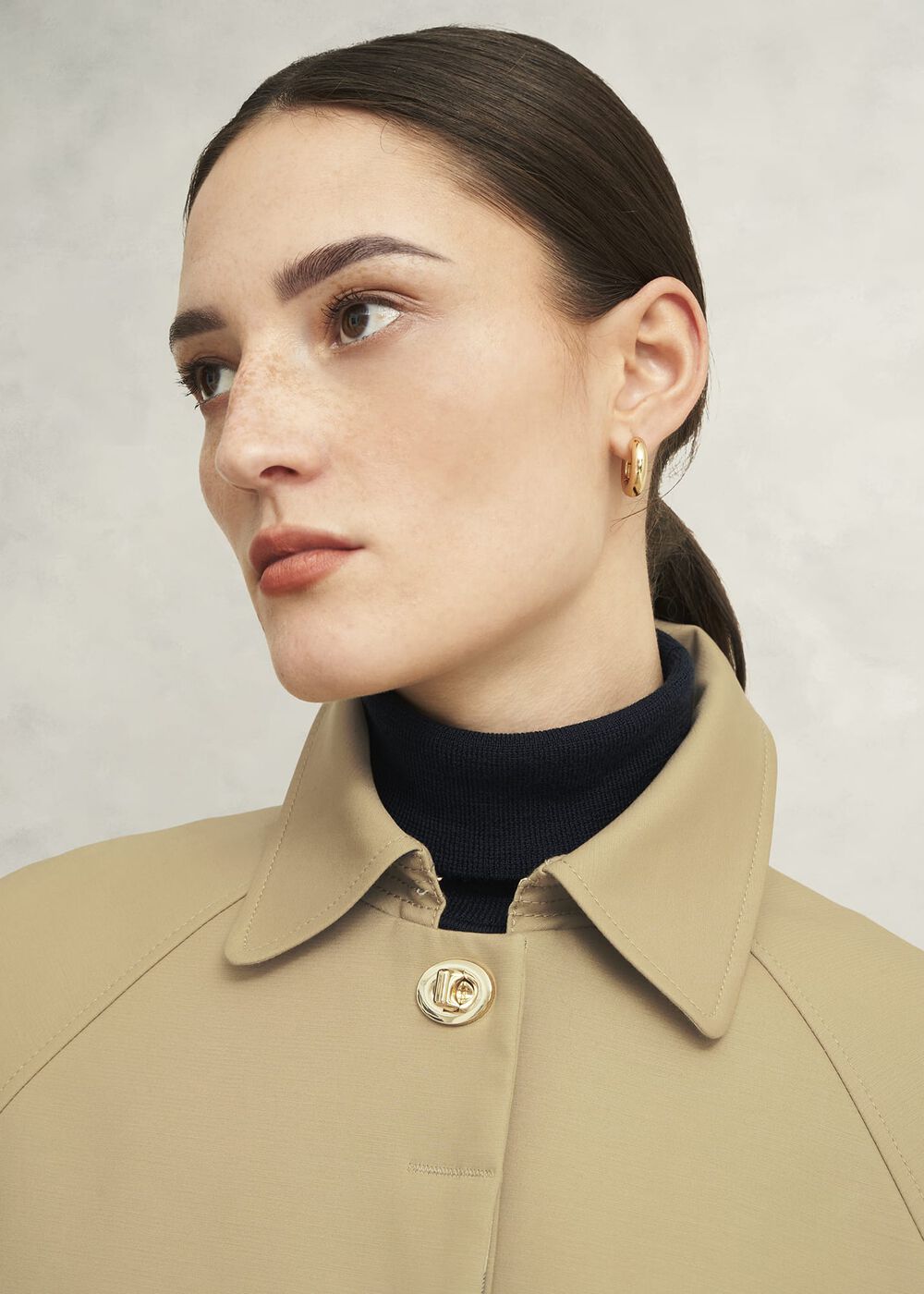 Petite Vivienne Shower Resistant Trench Coat, Fawn Beige, hi-res