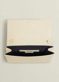 Renata Leather Clutch, Buttercream, hi-res