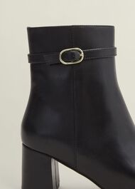 Gabriella Leather Ankle Boots, Black, hi-res