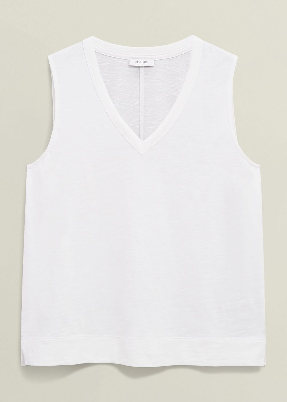 Lilla Cotton Slub Tank, White, hi-res
