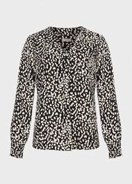 Nelle V Neck Blouse, Black Multi, hi-res