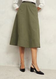 Avril Cotton Skirt, Sage Green, hi-res
