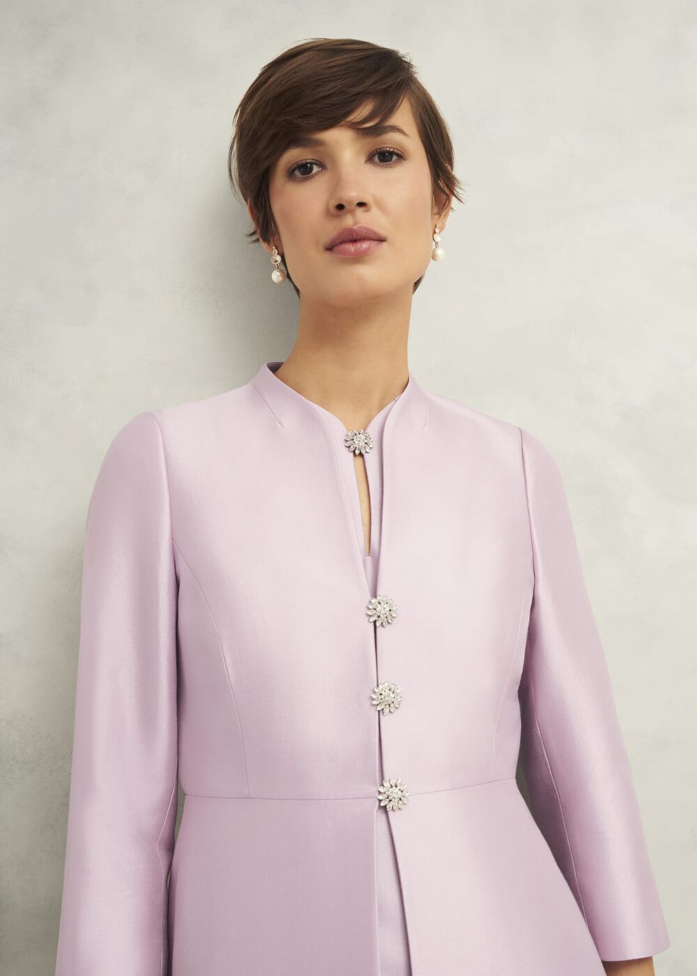 Rhea Wool Silk Coat, Soft Petal Pink, hi-res