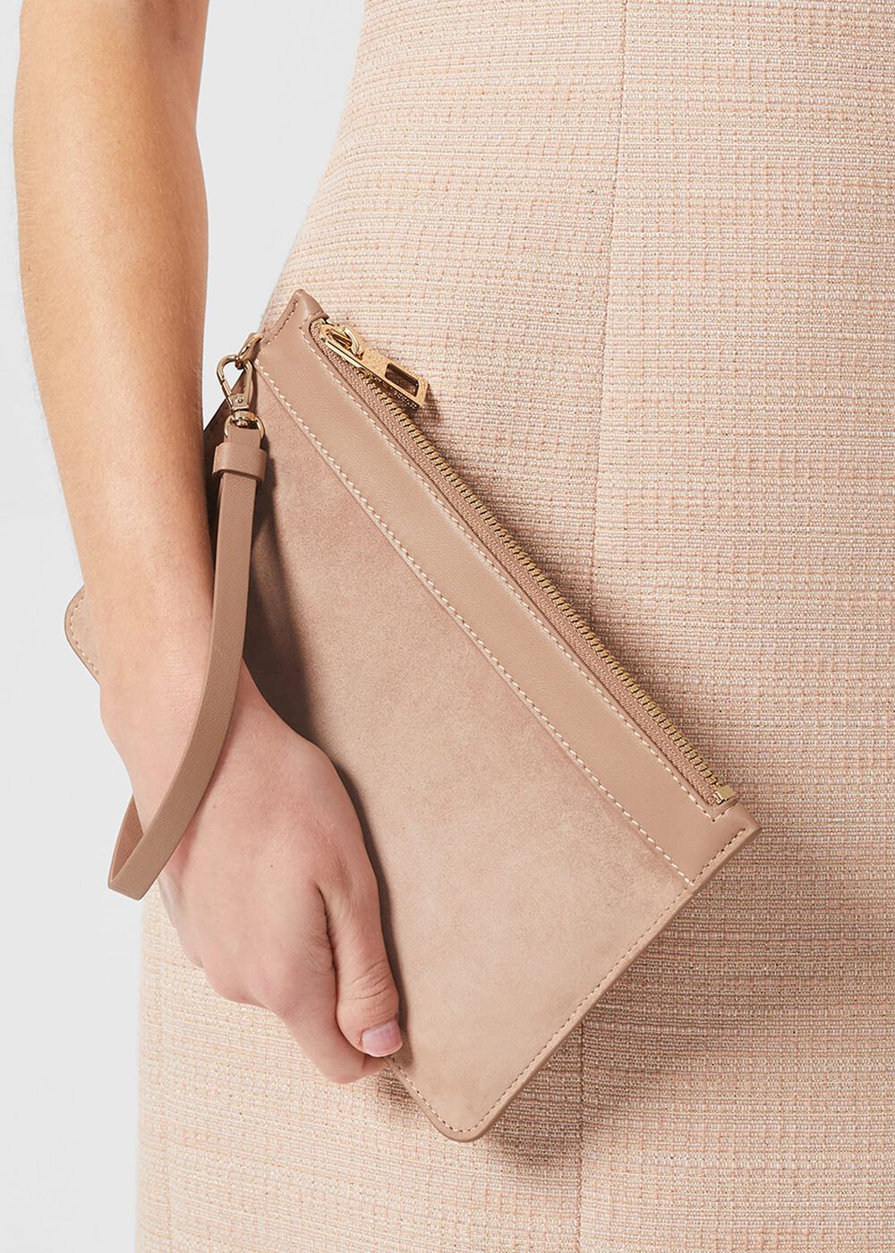 Lundy Suede Wristlet, Fawn, hi-res