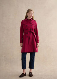 Petite Skylar Shower Resistant Trench Coat, Beetroot Pink, hi-res