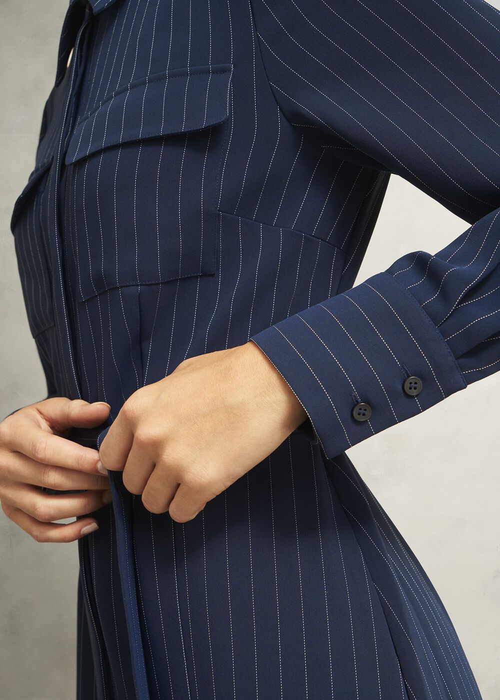 Hadley Shirt Dress, Midnight Ivory, hi-res