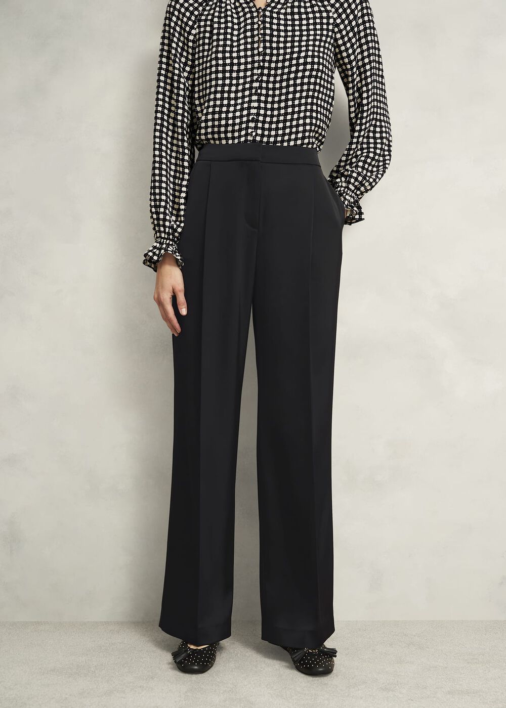 Howley Wide Pants, Black, hi-res