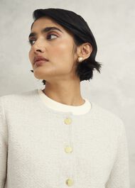 Zayla Sparkle Knitted Jacket, Ivory, hi-res