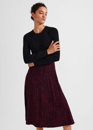 Harlie Knitted Dress, Black Cerise, hi-res