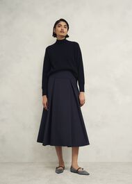 Berkeley Skirt With Wool, Navy, hi-res