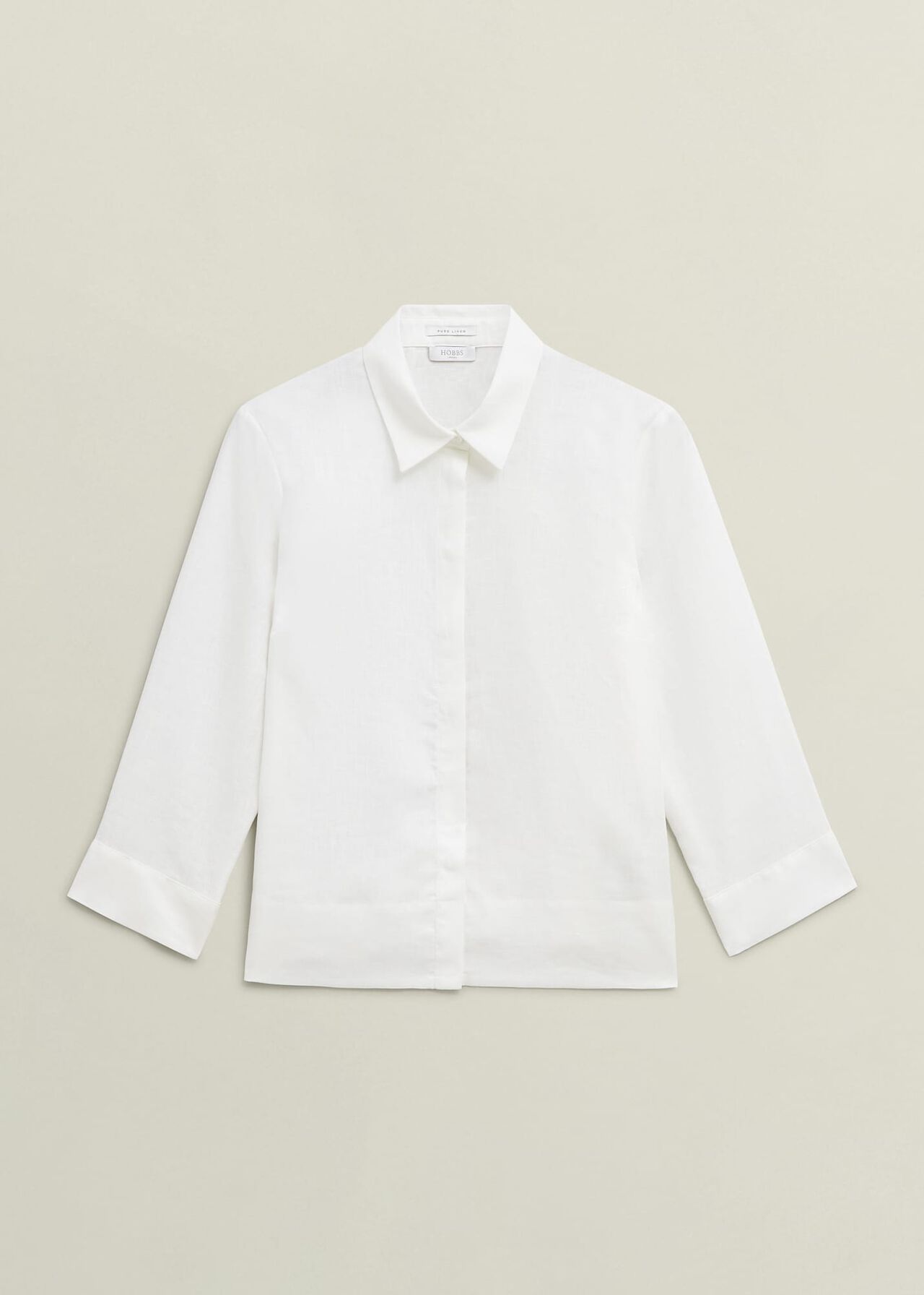Nita Linen Shirt, White, hi-res