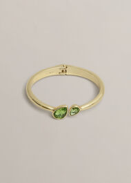 Lilia Cut Glass Cuff, Gold Green, hi-res