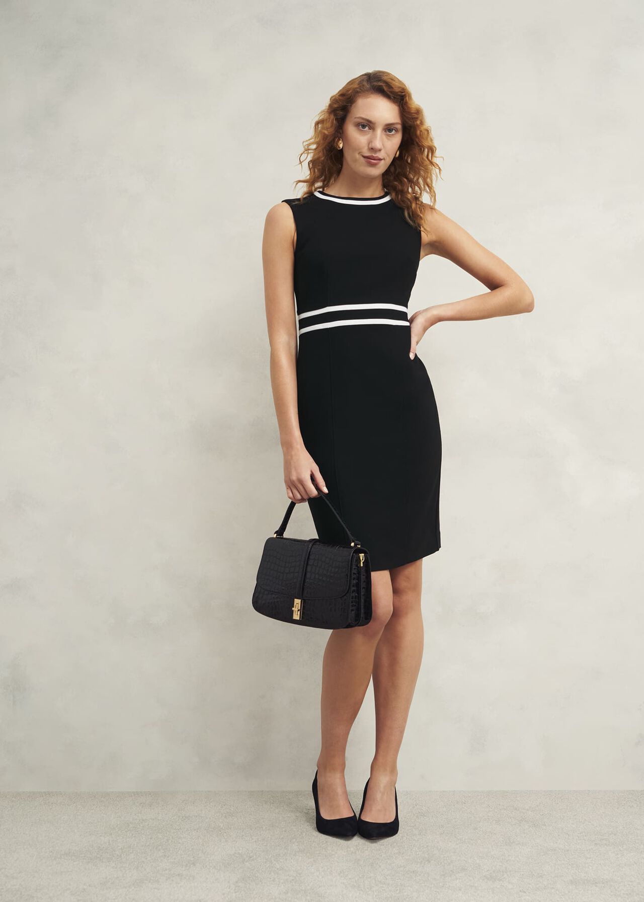 Petite Nory Dress, Black Ivory, hi-res