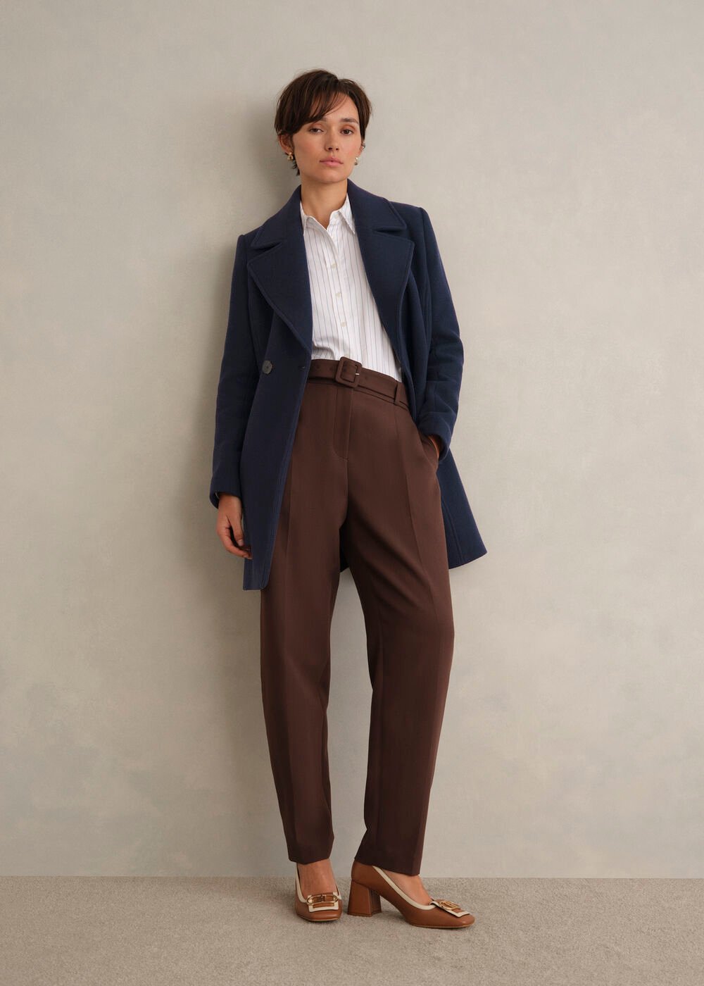 Betsy Cashmere Blend Coat, Navy, hi-res