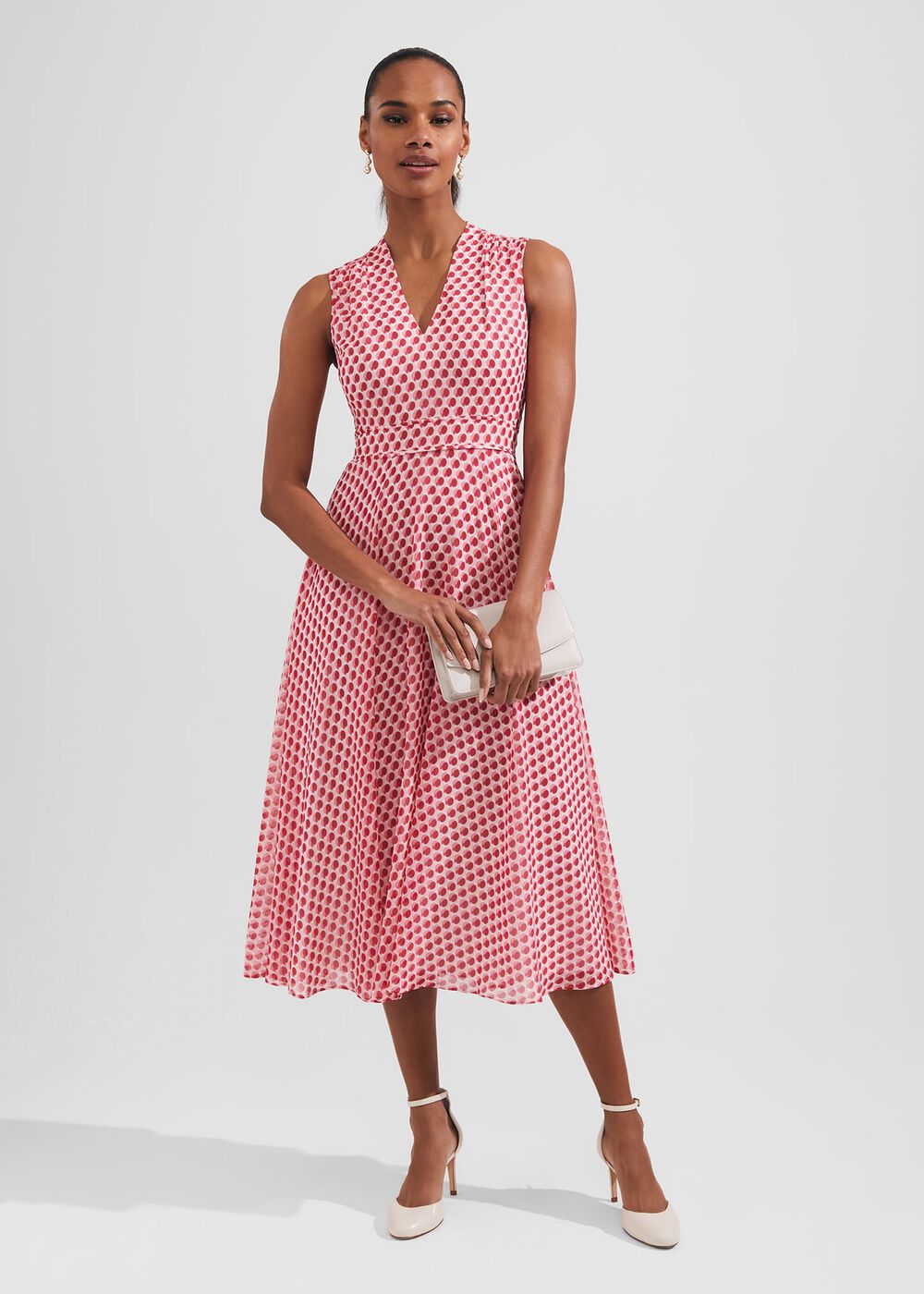 Lucy Printed Fit And Flare Dress, Ivory Multi, hi-res