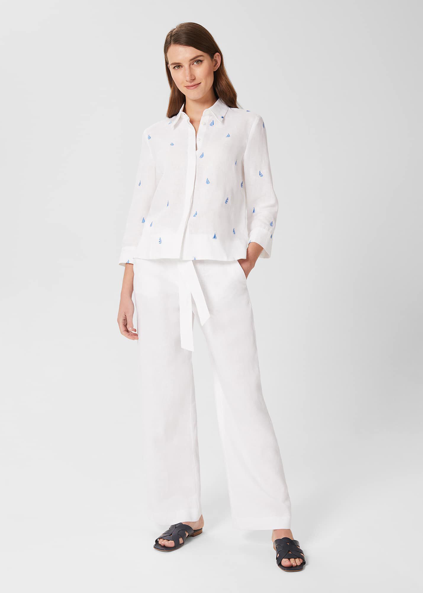 Sarah Linen Trousers | Women's Ethical Wide Leg Trousers – Roekate