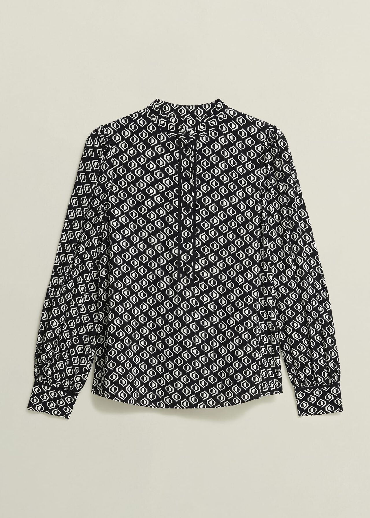 Alba Blouse, Black Cream, hi-res