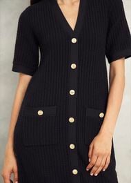 Tatton Cotton Blend Knitted Dress, Black, hi-res