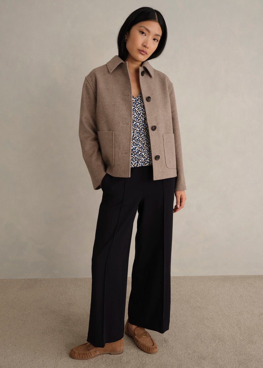 Aimee Printed Top, Navy Multi, hi-res