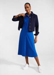 Paisley Ponte Dress, Atlantic Blue, hi-res