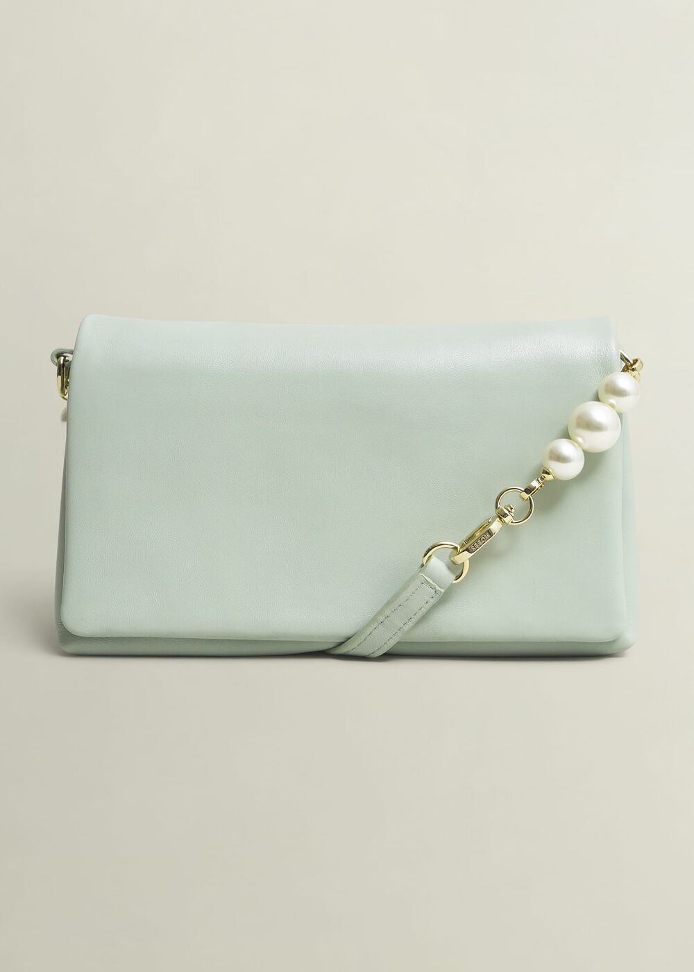 Jas Leather Clutch Bag, Sage Green, hi-res