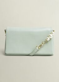 Jas Leather Clutch Bag, Sage Green, hi-res