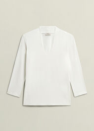 Aimee Double Fronted Top, Ivory, hi-res