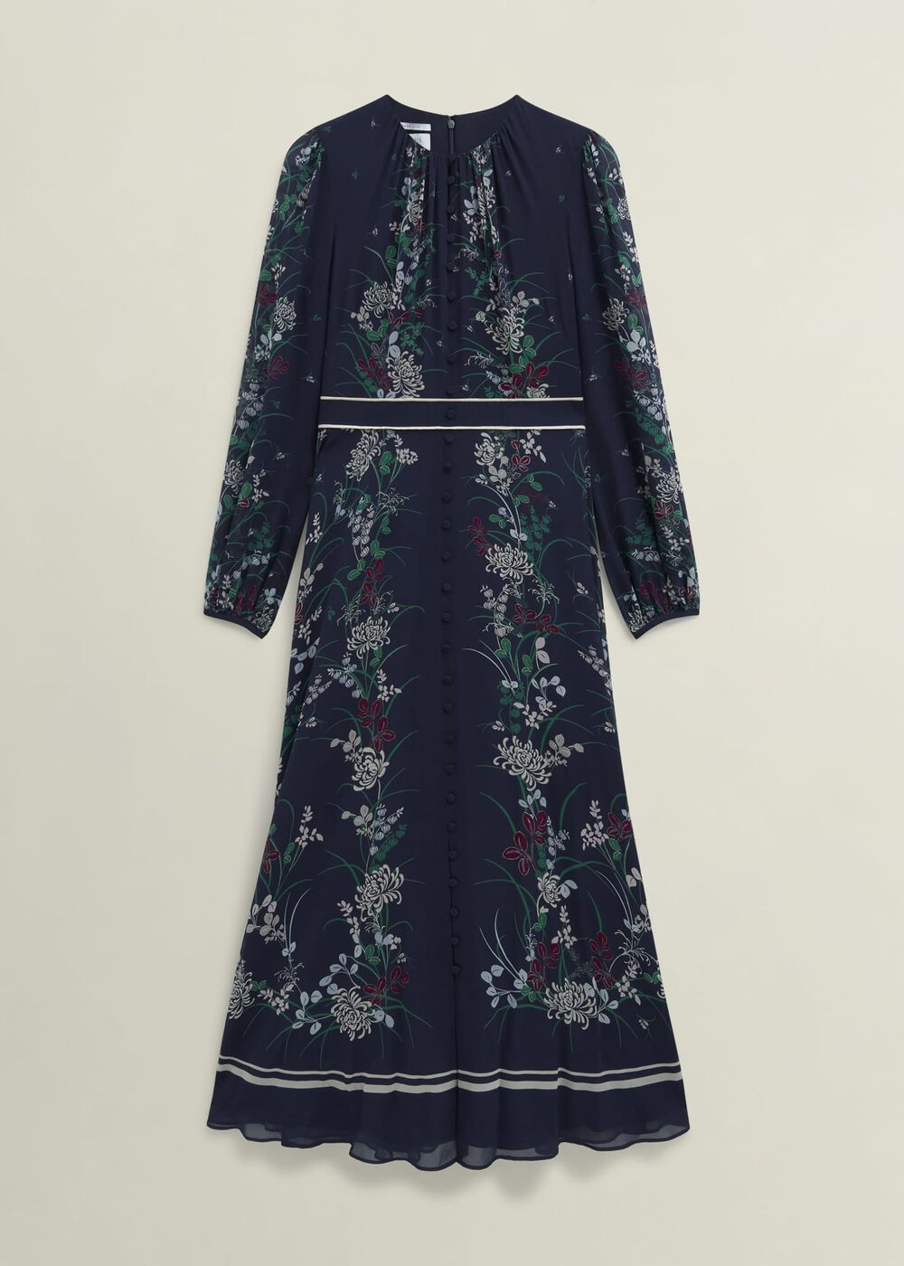 Sia Floral Silk Dress, Midnight Multi, hi-res
