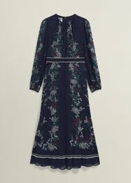 Sia Floral Silk Dress, Midnight Multi, hi-res